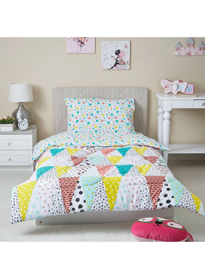 Home Box 2-Piece Single Comforter Set Cotton Multicolour 220 x 135cm