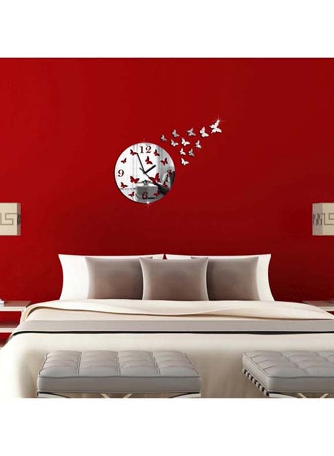 Sharpdo 12-Piece 3D Butterfly With Clock Sticker Set Silver 60 x 45cm - Image 3