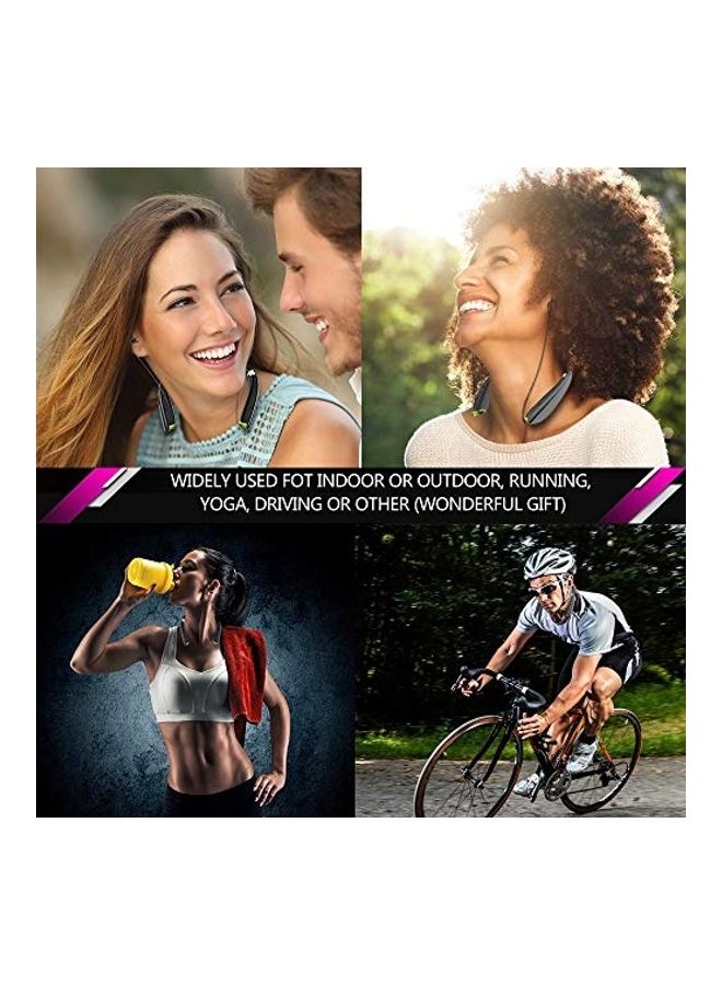 Bluetooth Headphones, BEARTWO Upgraded Foldable Wireless Neckband Headset with Retractable Earbuds, Noise Cancelling Stereo Earphones with Mic for Workout, Running, Driving (with Carry Case) Black - Image 5