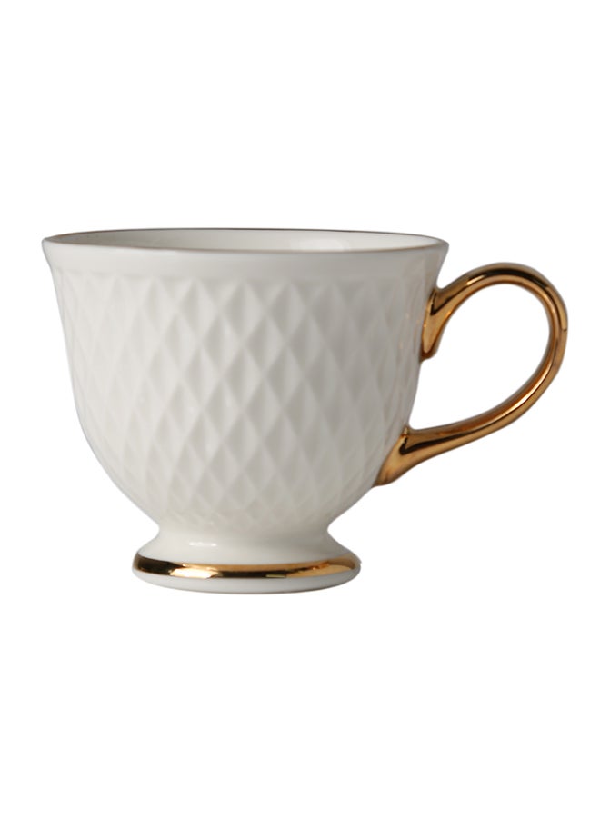 homes r us Eclat Espresso Cup And Saucer Set White/Gold 80ml - Image 2