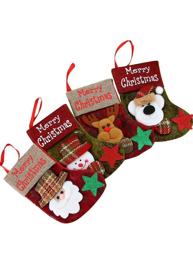 4 قطع من حقيبة كلاسيكية على شكل جوارب الكريسماس متعدد الألوان - Image 1