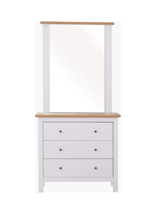 Home Box - Hampton 3-Drawer Young Dresser | Dressing Table | Vanity Table | Makeup Table  39 x 85 x 93 cm White - Image 1