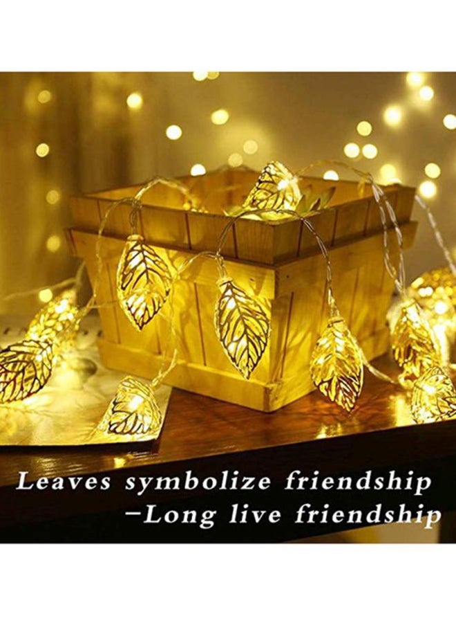 بيوينتي شريط ضوء بتصميم أوراق شجر بلون ذهبي ومكون من 20 قطعة ذهبي 3متر - Image 3