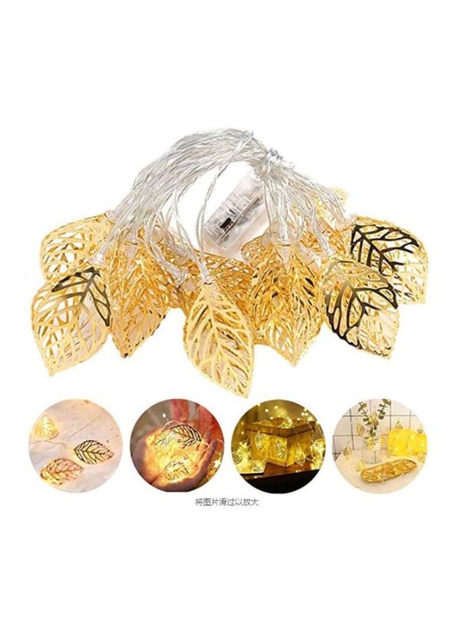 بيوينتي شريط ضوء بتصميم أوراق شجر بلون ذهبي ومكون من 20 قطعة ذهبي 3متر - Image 4