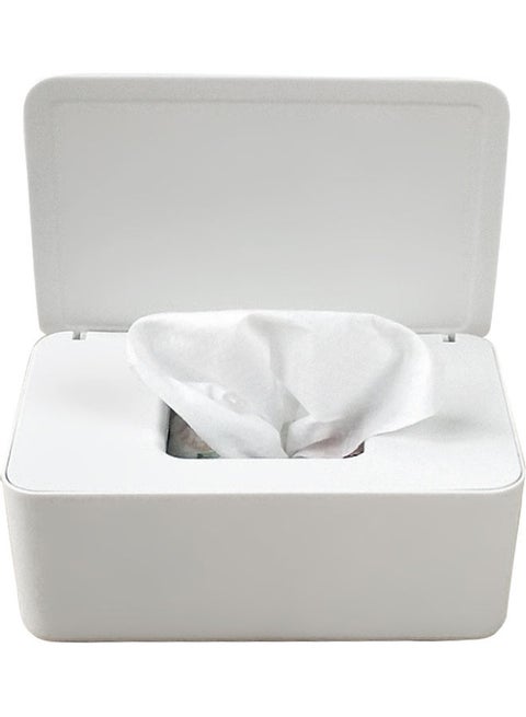 Wet Tissue Case With Lid White