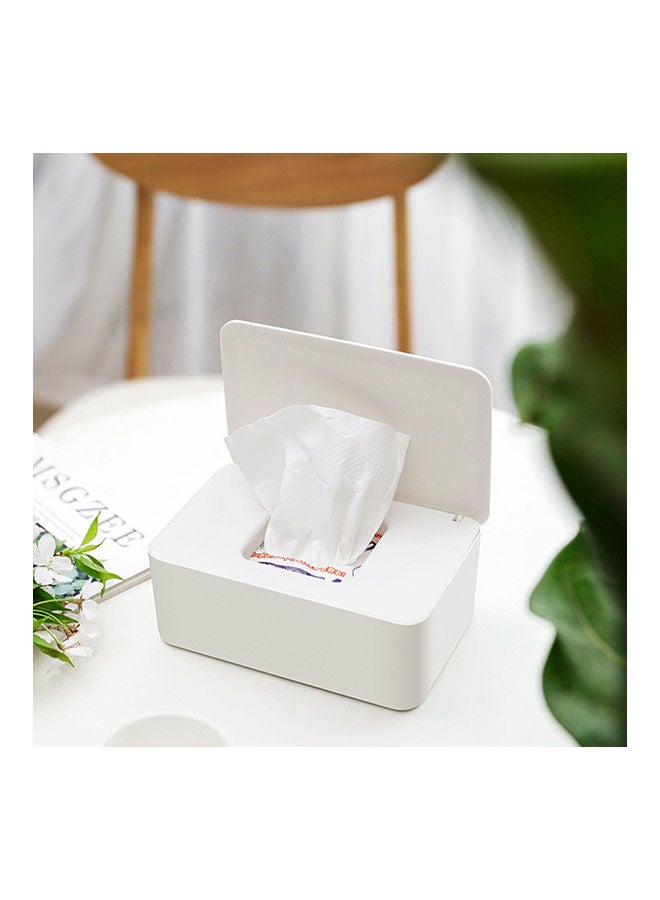 Wet Tissue Case With Lid White