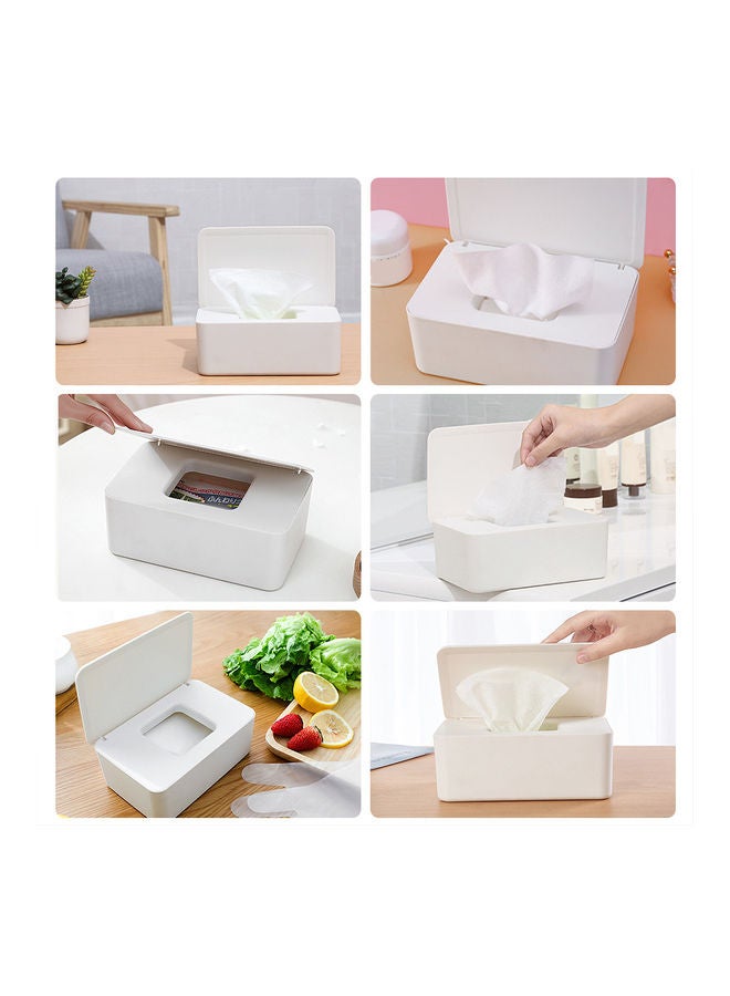 Wet Tissue Case With Lid White