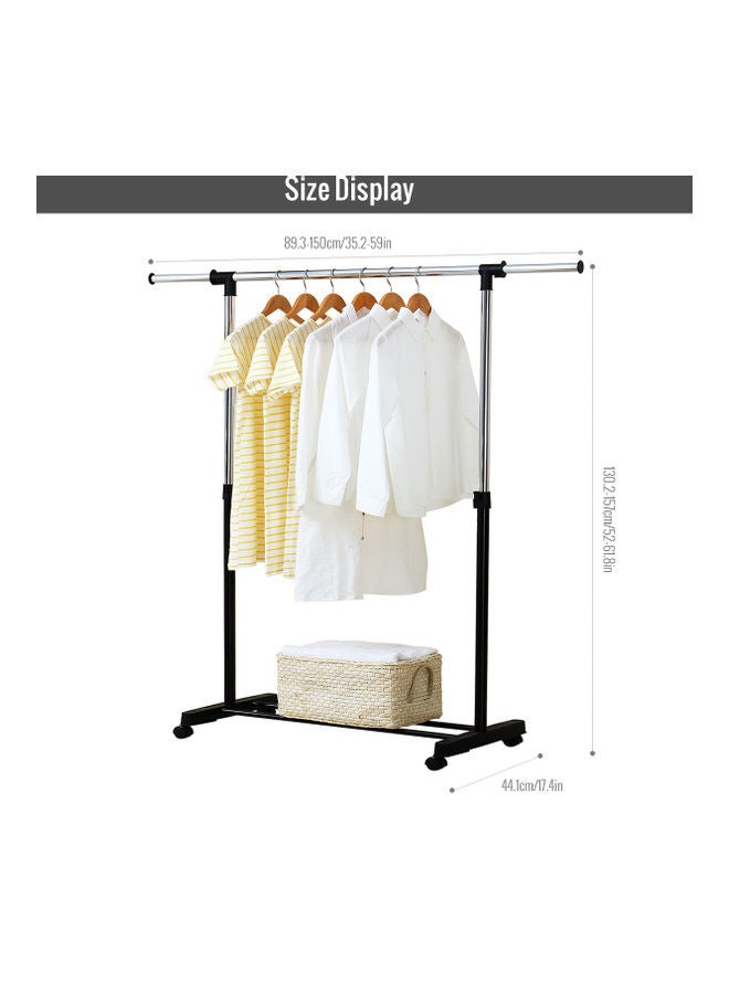 Height Adjustable Garment Rolling Rack Black/Silver - Image 3