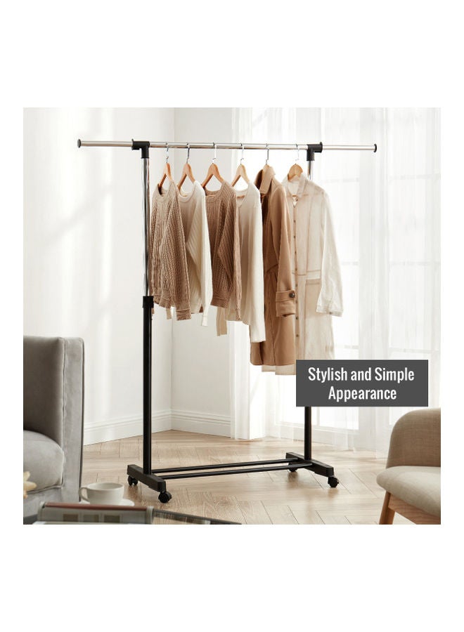 Height Adjustable Garment Rolling Rack Black/Silver - Image 5
