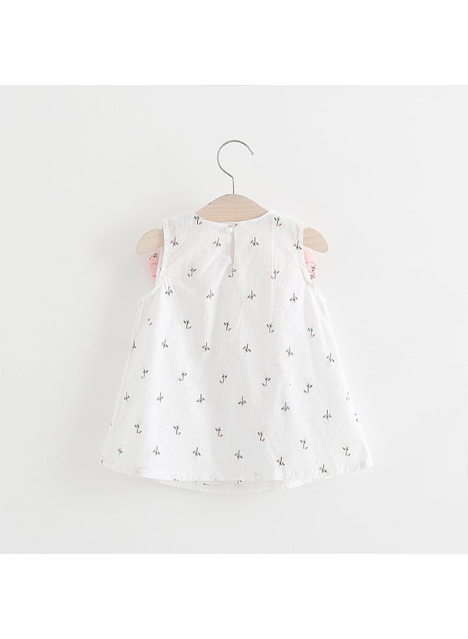 JOLLY Flower Printed Sleeveless Dress White/Pink  - Image 2