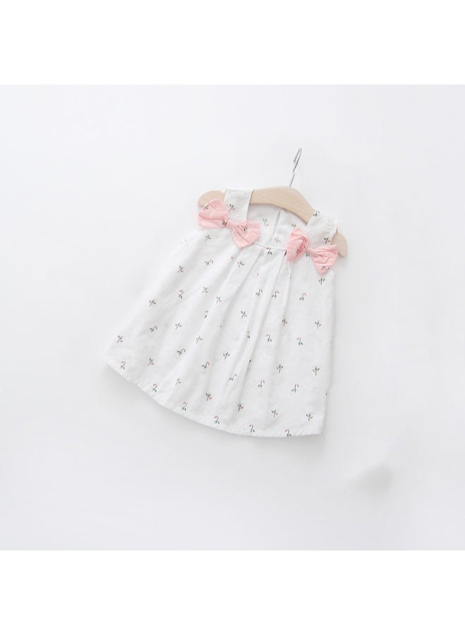 JOLLY Flower Printed Sleeveless Dress White/Pink  - Image 3