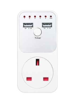 Countdown Timer Socket with 2 USB Port White - v1615884973/N45342344A_1