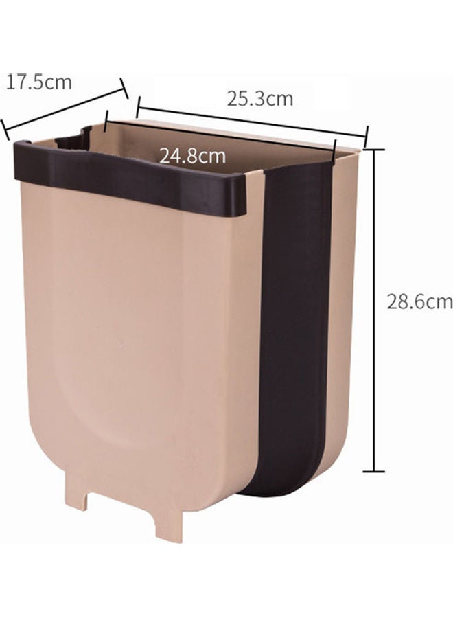 Portable Hanging Trash Can Beige/Black  - Image 3