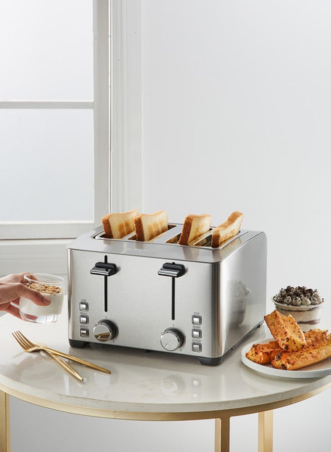 LAWAZIM 4-Slice Electric Stainless Steel Toaster  With Crump Tray 1500 W 05-2500-04 Silver  - Image 3