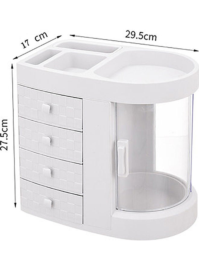 رف تخزين متعدد الوظائف من الأكريليك مكون من 4 طبقات أبيض - Image 5