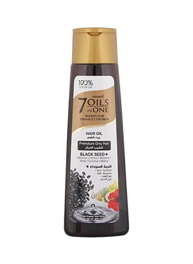 emami 7 Oils In 1 Black Seed Hair Oil Black/Gold 200ml  - Image 1