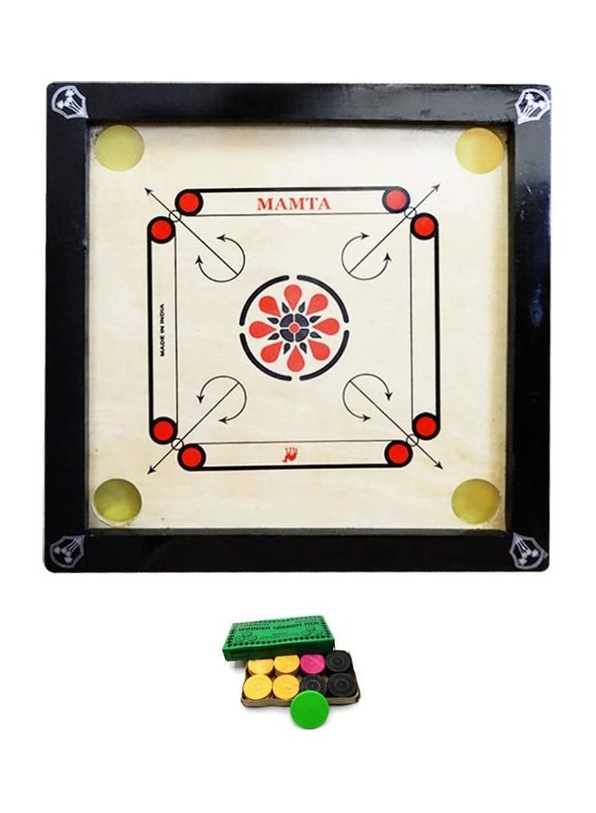 MAMTA - Wooden Carrom Board With Coins / Striker / Powder 4 Players - Image 1