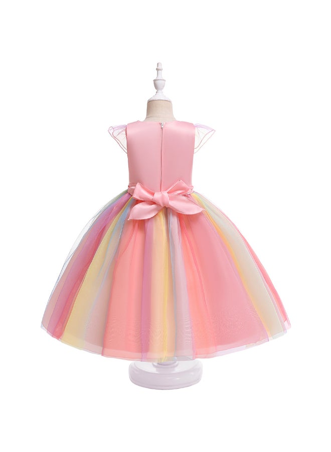 JOLLY - Princess Flared Style Mesh Detail Dress Multicolour - Image 1