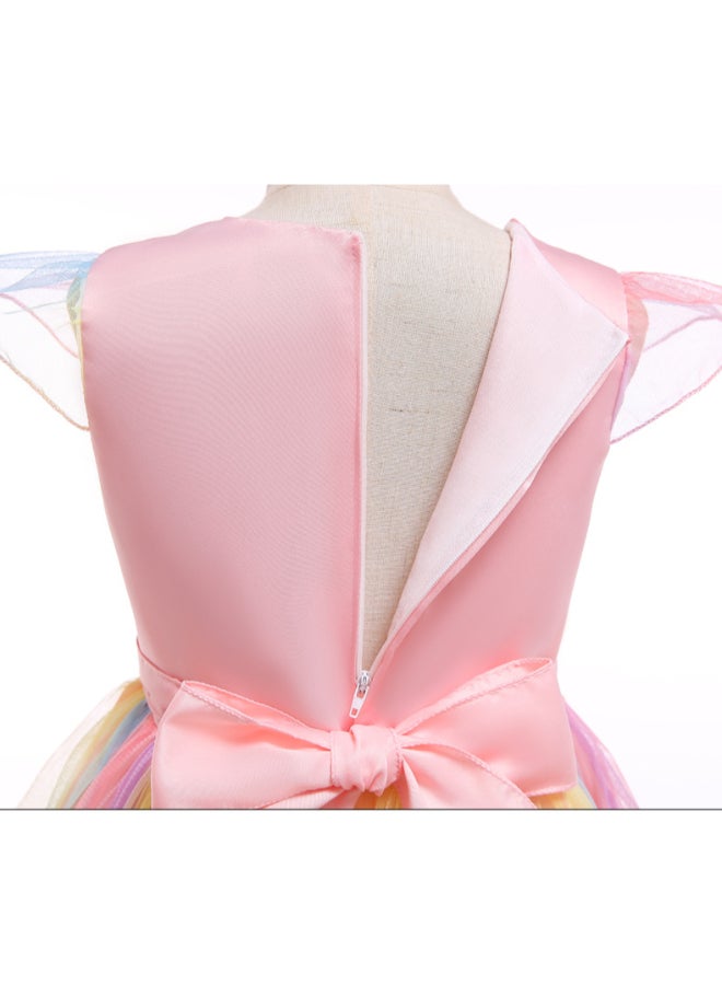 JOLLY - Princess Flared Style Mesh Detail Dress Multicolour - Image 1