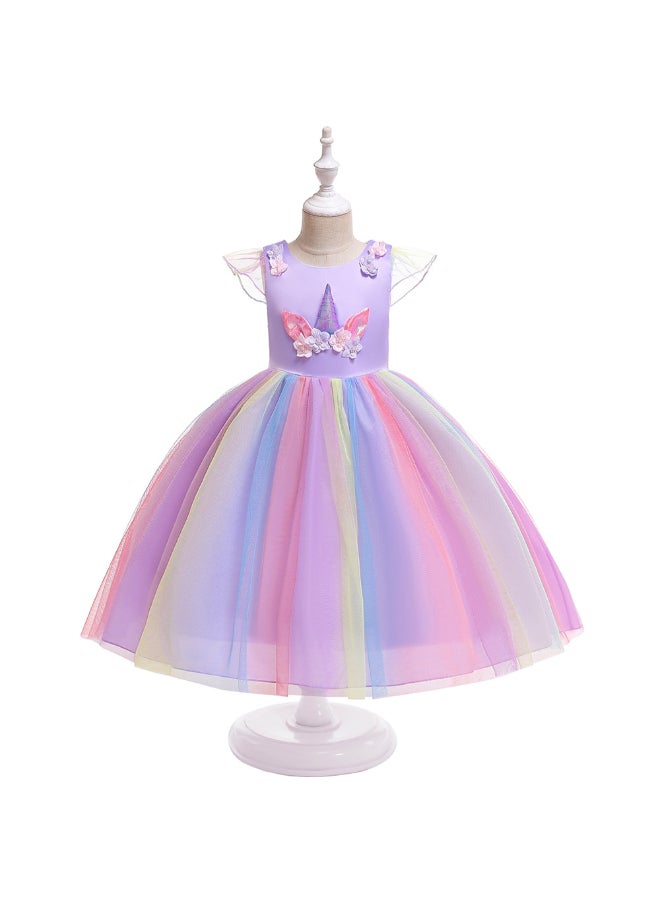 JOLLY - Princess Flared Style Mesh Detail Dress Multicolour - Image 1