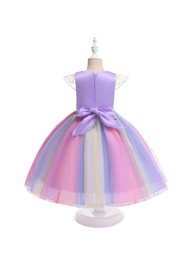 JOLLY - Princess Flared Style Mesh Detail Dress Multicolour - Image 1