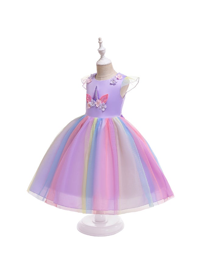 JOLLY - Princess Flared Style Mesh Detail Dress Multicolour - Image 1