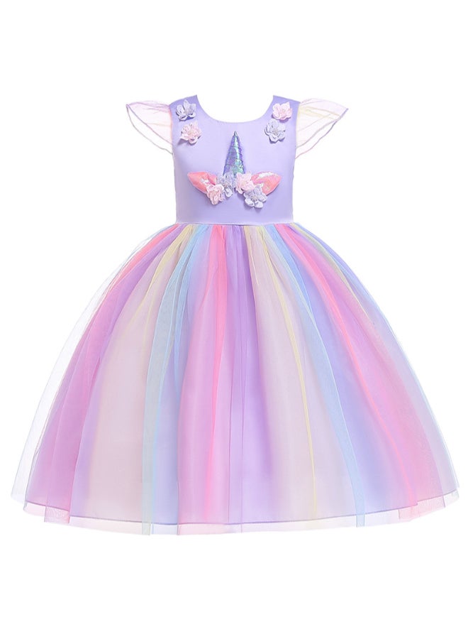 JOLLY - Princess Flared Style Mesh Detail Dress Multicolour - Image 1