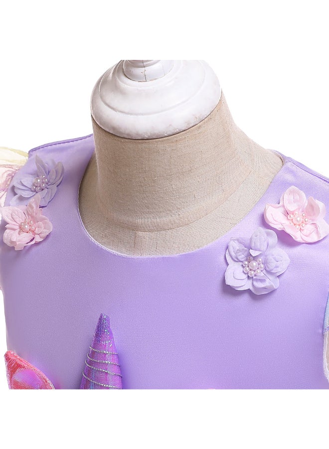 JOLLY - Princess Flared Style Mesh Detail Dress Multicolour - Image 1