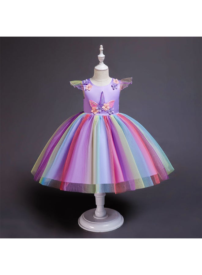 JOLLY - Princess Flared Style Mesh Detail Dress Multicolour - Image 1