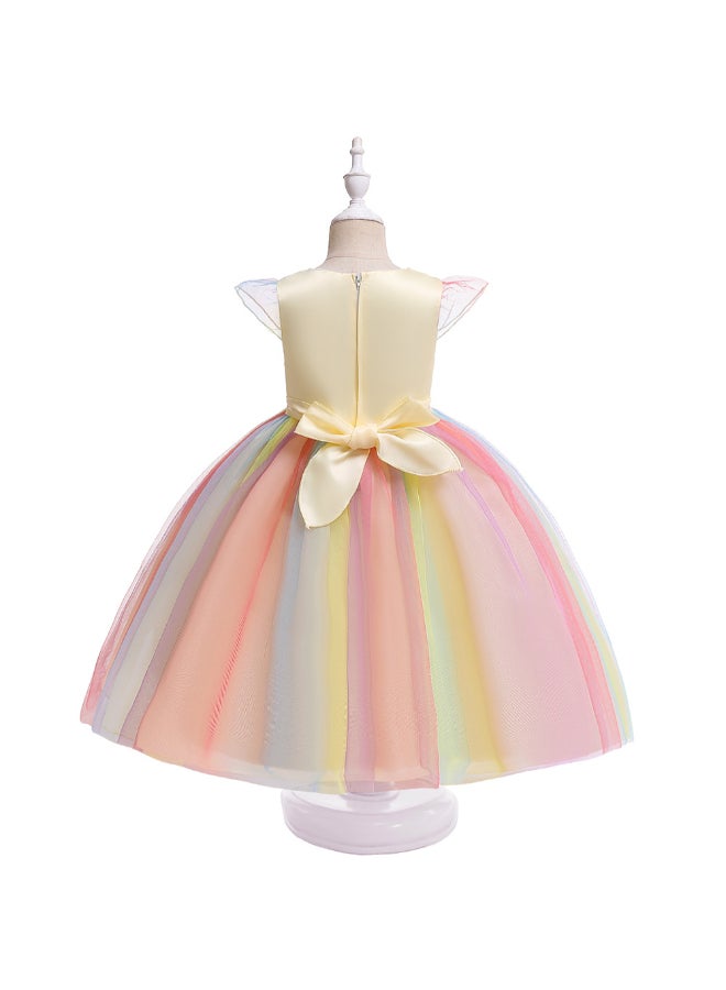 JOLLY - Princess Flared Style Mesh Detail Dress Multicolour - Image 1