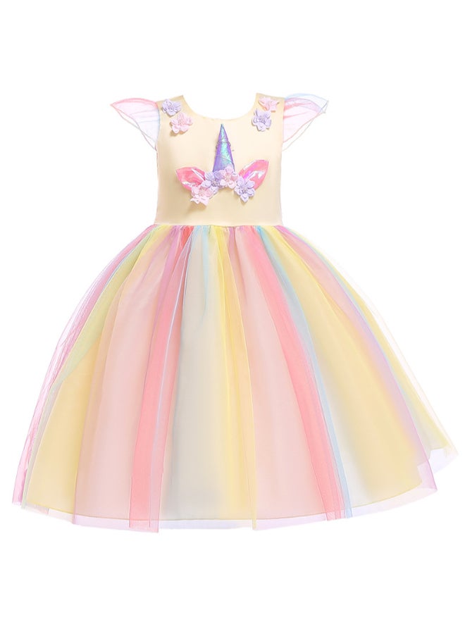 JOLLY - Princess Flared Style Mesh Detail Dress Multicolour - Image 1