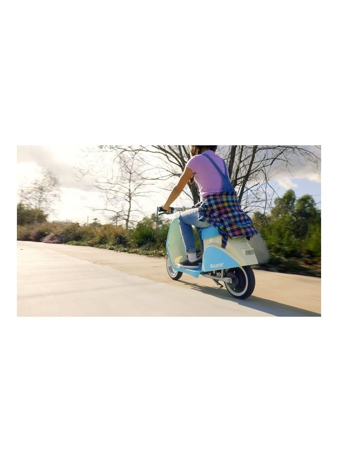 Razor - Pocket Mod Petite Miniature Euro-Style Electric Scooter For Ages 7+, Vintage- Inspired Design, Hub-Driven Motor, Pneumatic White Wall Tires, Up to 40 Minutes Ride Time 105 x 46 x 65cm - Image 1