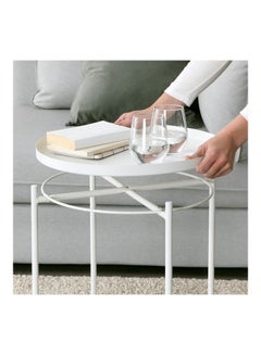 Eworld Round Table with Removable Tray White  - Image 4