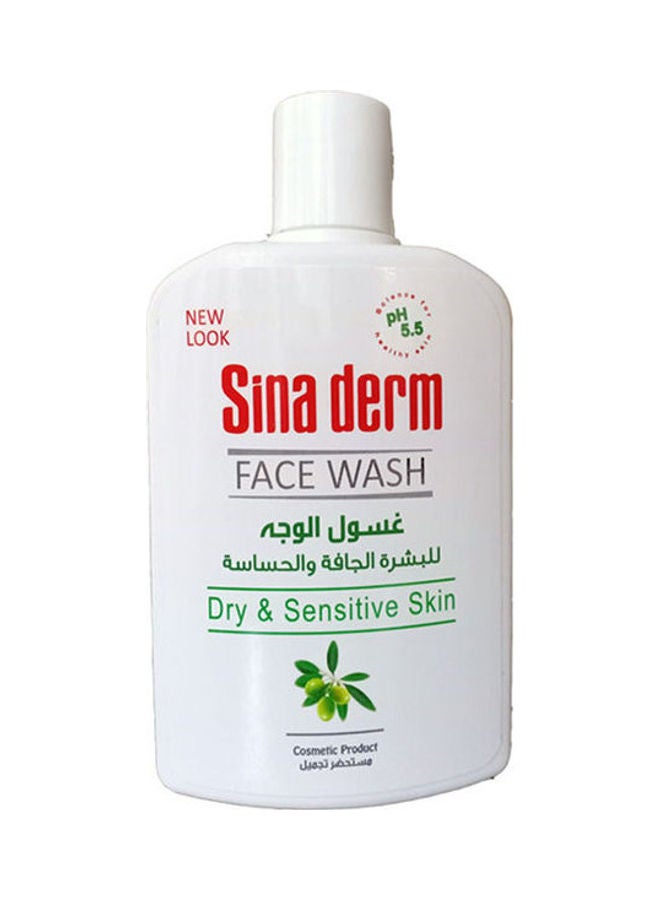 Sinaderm - Face wash for dry & sensitive skin White/Green 250ml - Image 1