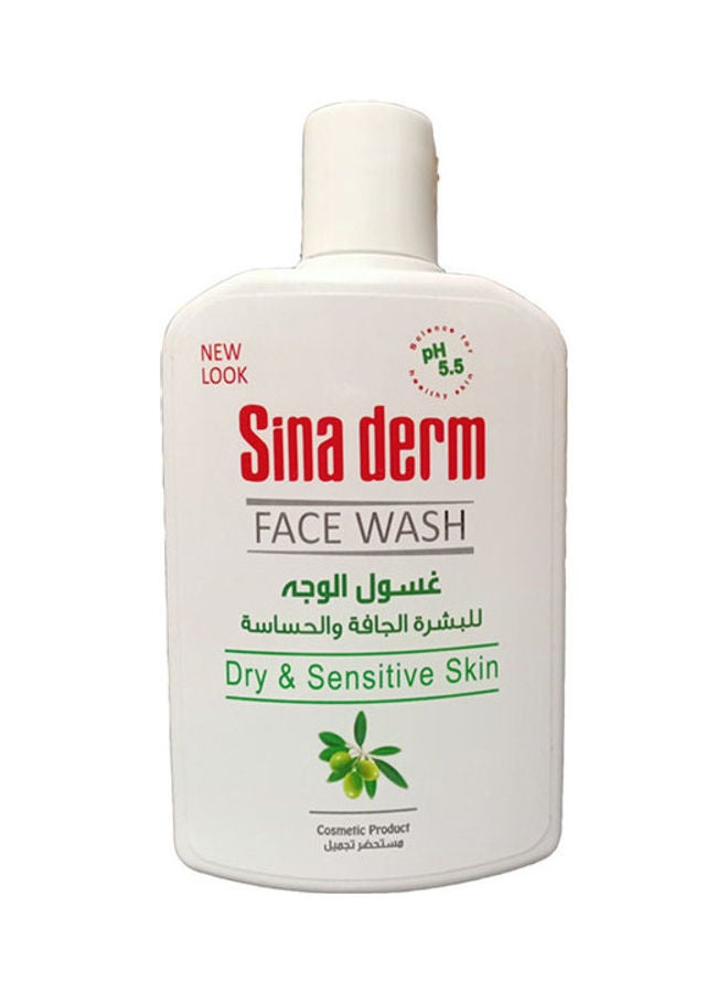 Sinaderm - Face wash for dry & sensitive skin White/Green 250ml - Image 1