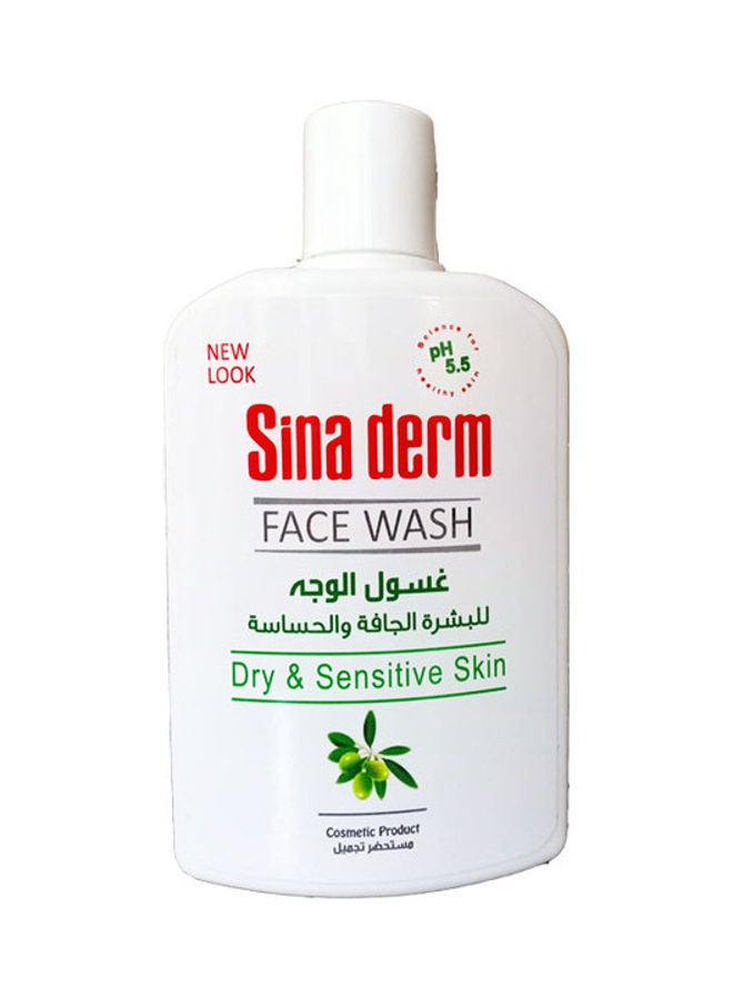 Sinaderm - Face wash for dry & sensitive skin White/Green 250ml - Image 1