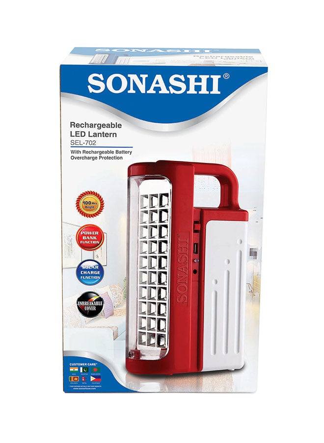 SONASHI - Rechargeable Emergency Lantern  Bright LED Light with 2 Modes  Extended Battery Life with 40 Hours Working Time  Solar Charge and Power Bank Function  For Hiking and Camping SEL-702 White/Red - Image 1