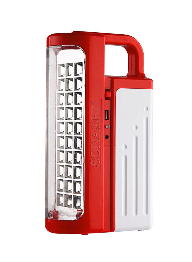 SONASHI - Rechargeable Emergency Lantern  Bright LED Light with 2 Modes  Extended Battery Life with 40 Hours Working Time  Solar Charge and Power Bank Function  For Hiking and Camping SEL-702 White/Red - Image 1