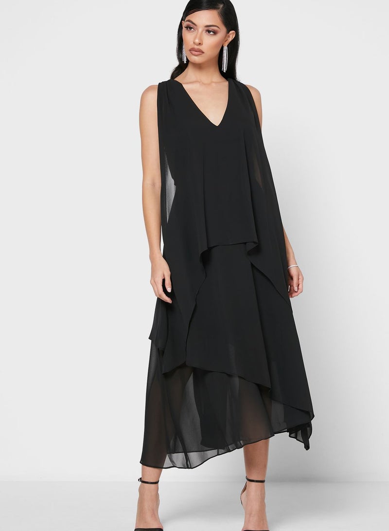 Ella Limited Edition Ruffle Layered Dress Black  - Image 1