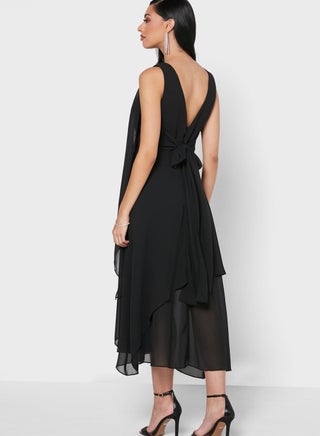 evening dresses riyadh Malack Dress | Draped Metallic Evening Gown main image 0