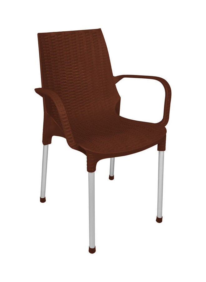 Helal Rattan chair Arabesque wih stainless leg Brown