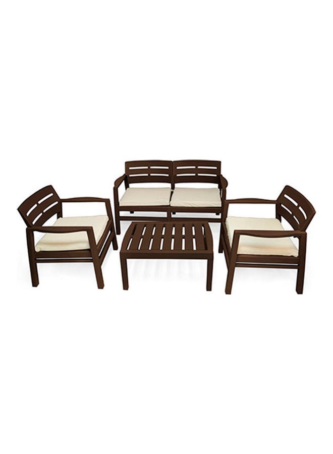 Entre Modern Wood Set for 4 Brown