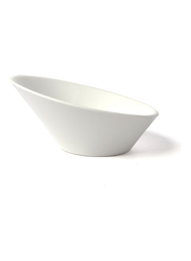 Squalo Serving Round Bowl With Telted Edges White 21cm - Image 1