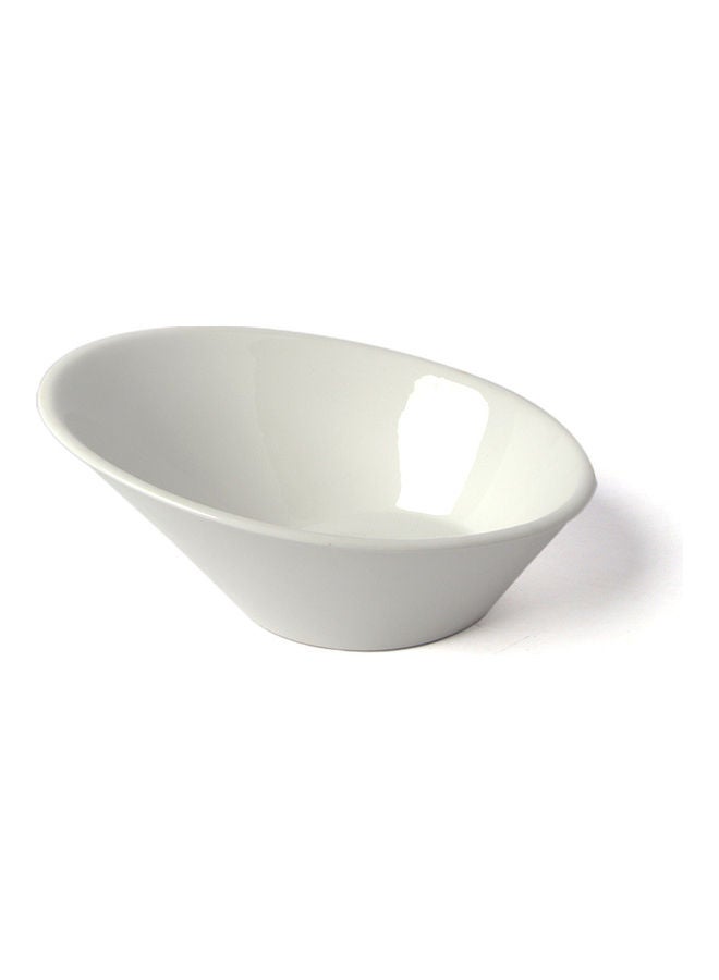 Squalo Serving Round Bowl With Telted Edges White 21cm - Image 2