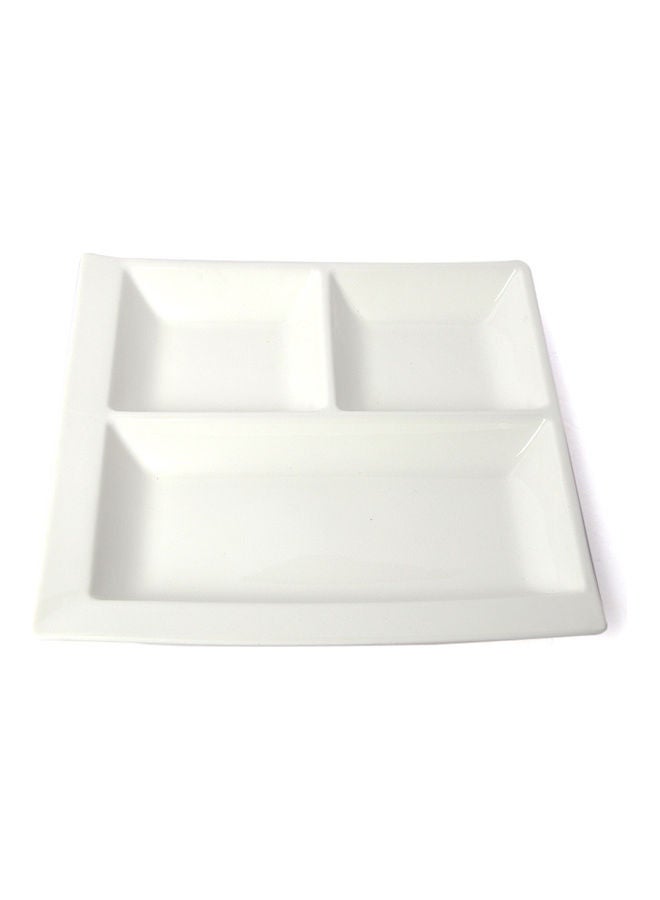 سكوالو طبق تقديم أنيق مقسم على شكل مربعات أبيض 25.5x25.5سم - Image 1