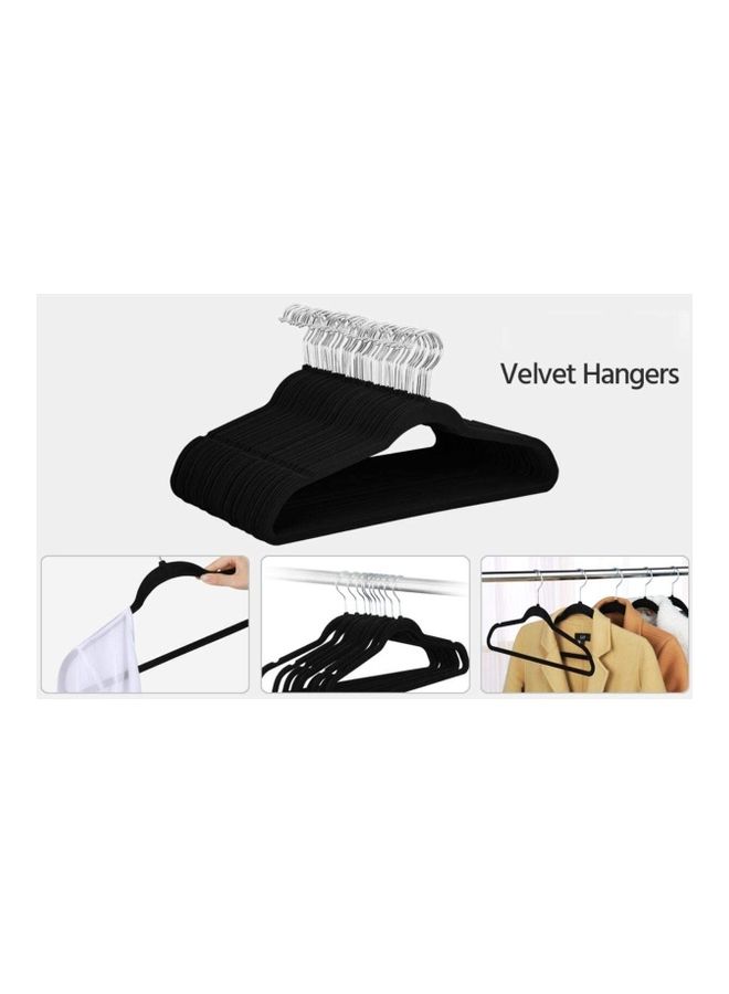 30-Piece Non-Slip Velvet 360 Degree Swivel Hangers Set Black/Silver 40cm - v1615903331/N45382106A_2