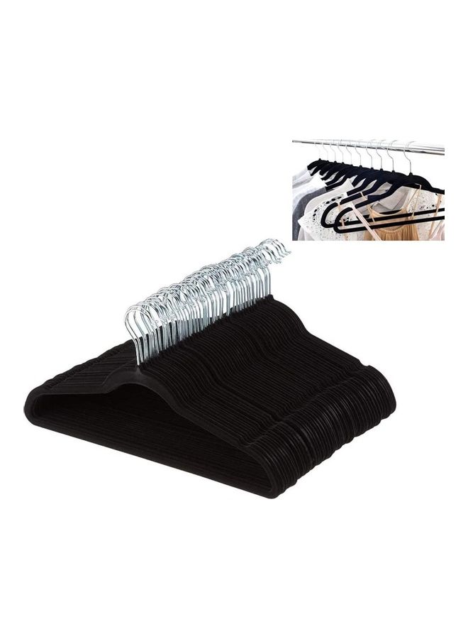 50-Piece Non-Slip 360 Degree Swivel Hangers Set Black/Silver - Image 1