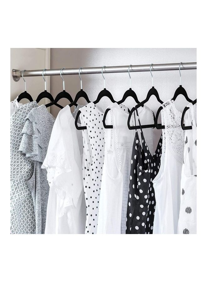 50-Piece Non-Slip 360 Degree Swivel Hangers Set Black/Silver - Image 3