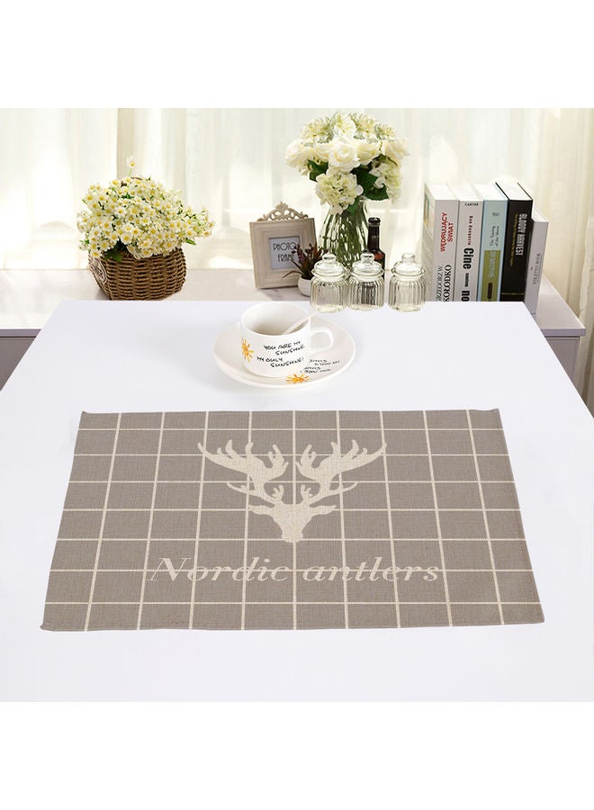 شاربدو بساط طاولة من الكتان والقطن بيج - Image 2