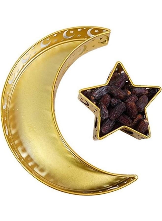 2-Piece Moon And Star Tray Gold - Image 1